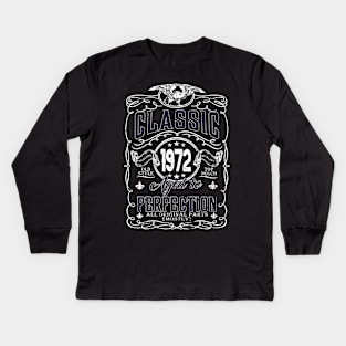 52th Birthday Gift for Men Classic 1972 Aged to Perfection Kids Long Sleeve T-Shirt